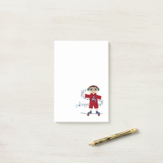 Kind van skateboard post-it® notes (Op bureau)