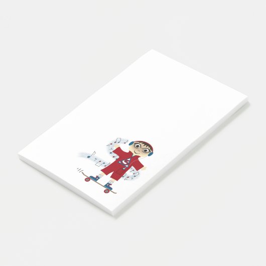 Kind van skateboard post-it® notes (Schuin)