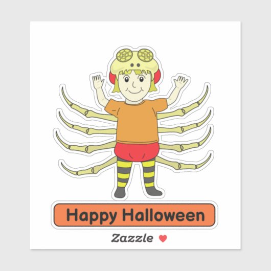 Kind van spincostume sticker (Vel)