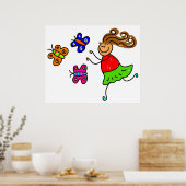 Kind van vlinder poster (Keuken)