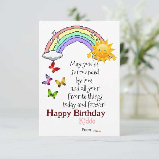 Kind Verjaardag Flat Kaart (Staand voorkant)