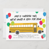 Kind Verjaardag Gele School Bus Party Kaart (Voorkant)