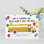 Kind Verjaardag Gele School Bus Party Kaart (Staand voorkant)