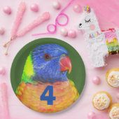 Kind Verjaardag Leeftijd Regenboog Loriket Papieren Bordje (Feest)