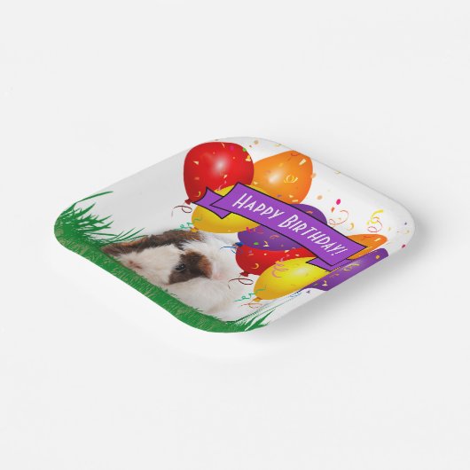 Kind Verjaardag Leuke Guinee Varken Huisdier Thema Papieren Bordje (Gebogen)