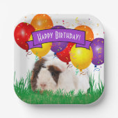 Kind Verjaardag Leuke Guinee Varken Huisdier Thema Papieren Bordje (Voorkant)