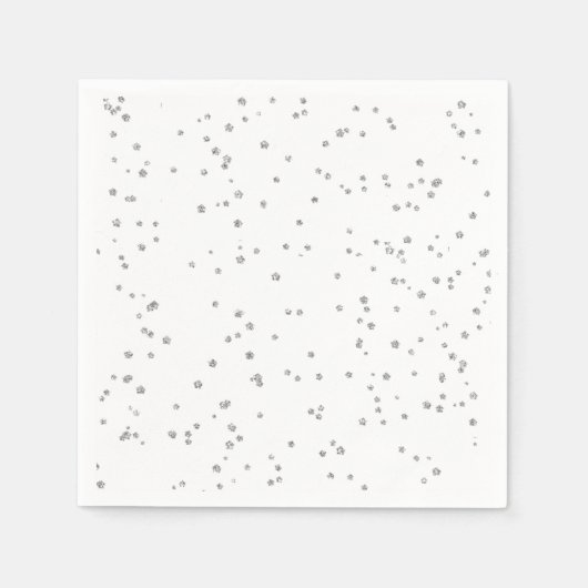 Kind Verjaardag Zilveren Glitter Papier Servet (Voorkant)