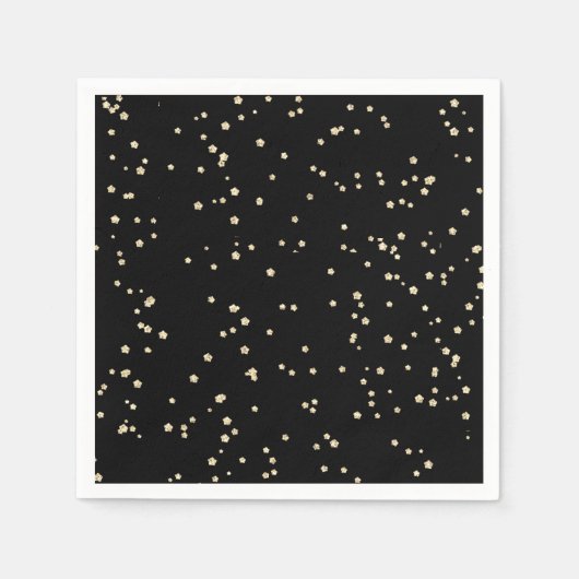 Kind Verjaardag Zwart Goud Glitter Papier Servet (Voorkant)