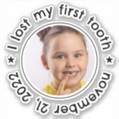 Kind Verloren Eerste Tand Gefeliciteerd Mijlpaal Sticker (Voorkant)