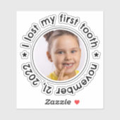 Kind Verloren Eerste Tand Gefeliciteerd Mijlpaal Sticker (Vel)