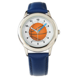 Kind verstelbare basketbal blauw nummer horloge