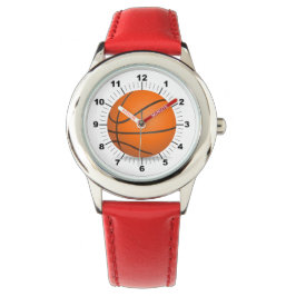 Kind verstelbare basketbal rode harten horloge