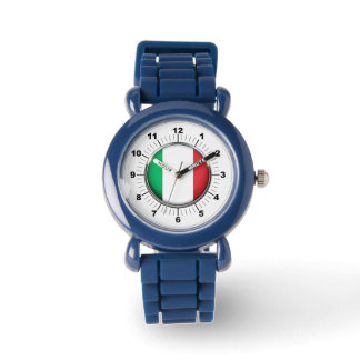 Kind verstelbare Italië vlag zwart nummer Horloge