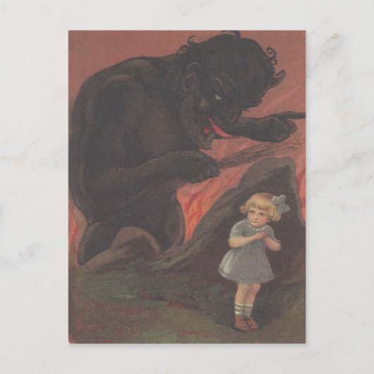 Kind verstopt voor Krampus Briefkaart (Voorkant)