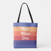 Kind Vibes Only Retro Stripes Tote Bag (Achterkant)
