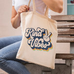 Kind Vibes Retro Inspirerend Tote Bag<br><div class="desc">Kind Vibes Retro Inspirerend Canvas tas</div>