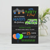 Kind Video Game Truck Birthday Invitation Kaart (Staand voorkant)