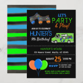 Kind Video Game Truck Birthday Invitation Kaart (Voorkant / Achterkant)