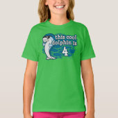 Kind vierde verjaardag Deze coole dolfijn is vier T-shirt (Voorkant)