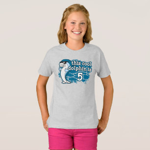 Kind vijfde verjaardag Deze coole dolfijn is vijf T-shirt