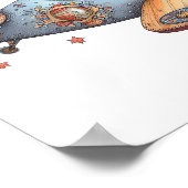 Kind Vliegend Oude Vliegtuig Whimsical Nursery Art Poster (Hoek)