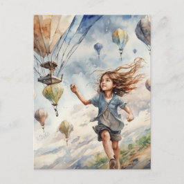 kind vliegende vliegers briefkaart
