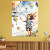 kind vliegende vliegers canvas afdruk (Insitu (Woonkamer))