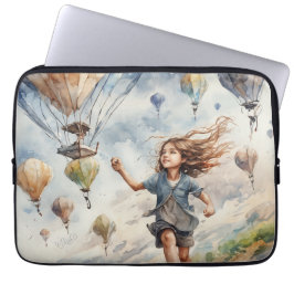 kind vliegende vliegers laptop sleeve