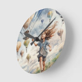 kind vliegende vliegers ronde klok (Hoek)