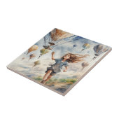 kind vliegende vliegers tegeltje (Zijkant)