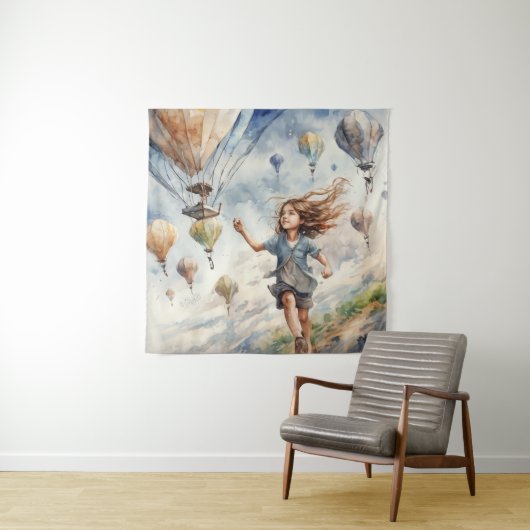 kind vliegende vliegers wandkleed (In situ)