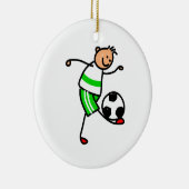 Kind Voetbal Keramisch Ornament (Rechts)