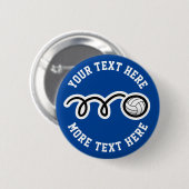 Kind volleyball Birthday-partij voor aangepaste na Ronde Button 5,7 Cm (Voorkant /achterkant)