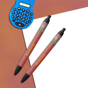 Kind voor bosvossen met naam zwarte inkt pen