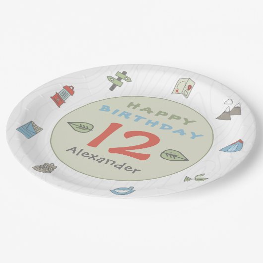 Kind voor Camping Hiking Papieren Bordje (Gekanteld)