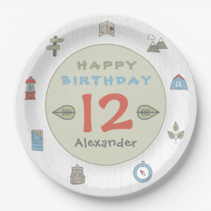 Kind voor Camping Hiking Papieren Bordje