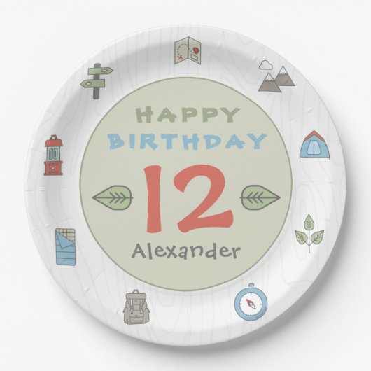 Kind voor Camping Hiking Papieren Bordje (Voorkant)