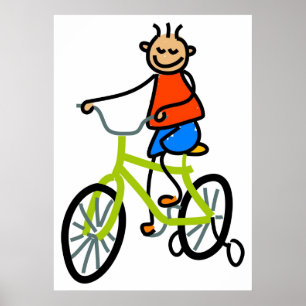Kind voor fietsen poster