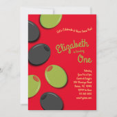 Kind voor groene en zwarte olijven 1e verjaardag kaart (Voorkant)