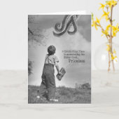 Kind voor het eerst kaart (Gele Bloem)