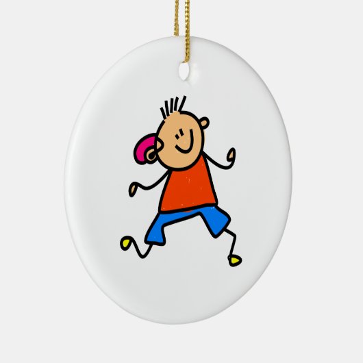 Kind voor hoorhulp keramisch ornament (Rechts)