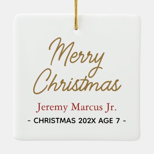 Kind voor kerstfeestdag in Gingerbrood Snowflake F Keramisch Ornament (Achterkant)