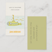 Kind voor onderwateronderzeeër afspeeldatum afroep visitekaartje (Voorkant / Achterkant)