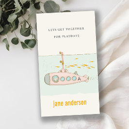 Kind voor onderwateronderzeeër afspeeldatum afroep visitekaartje