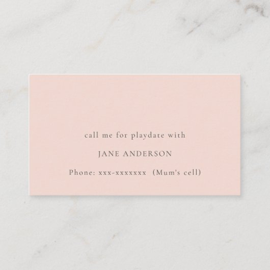 Kind voor onderwateronderzeeër afspeeldatum afroep visitekaartje (Achterkant)