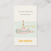 Kind voor onderwateronderzeeër afspeeldatum afroep visitekaartje (Voorkant)