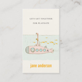 Kind voor onderwateronderzeeër afspeeldatum afroep visitekaartje