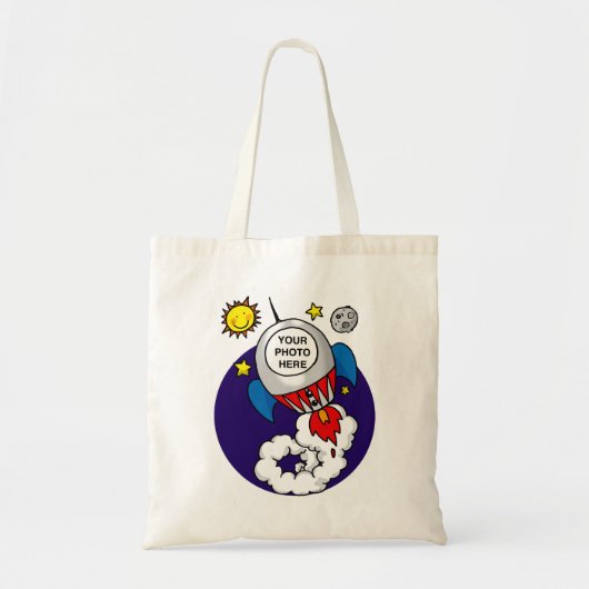 kind voor raketruimte - voeg uw eigen foto toe tote bag (Voorkant)