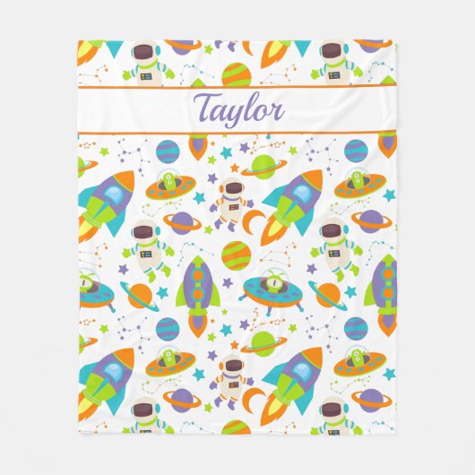 Kind voor ruimteraketten fleece deken (Voorkant)