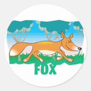 Kind vriendelijke vos ronde sticker